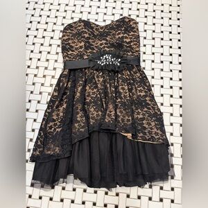 Bwear Black and Tan Lace Mini Dress